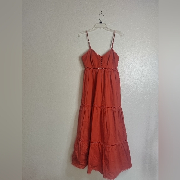 NWT Estelina Stellah Lace Trim Midi Dress Spice Sz S - Picture 2 of 13